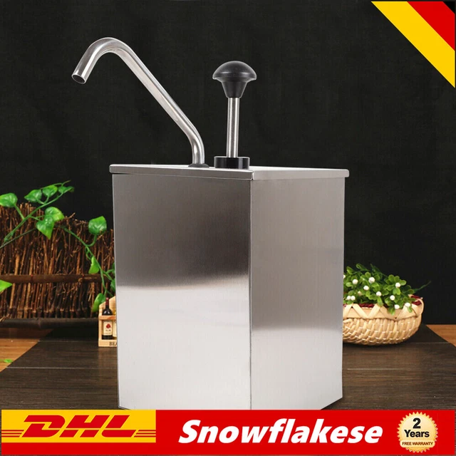 Edelstahl Soßenspender Pump Dispenser Saucenspender Senf Ketchup Spender 4 Liter