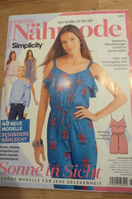 Meine Nähmode, 3/2019,  Schnittmuster, Nähmagazin, Kleider, Fashion Style,