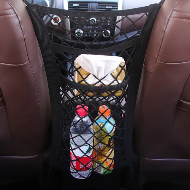 3 Layers Elastic Net Pocket Bag Between Car Seat Organizer Storage Mesh Holder