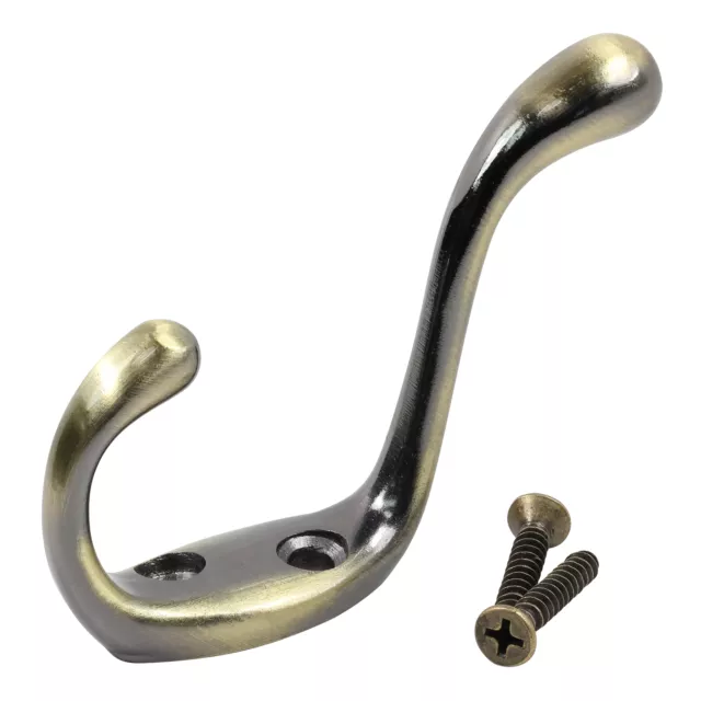 Rok Hardware Heavy Duty Coat Hook, 3-1/2", Antique Brass