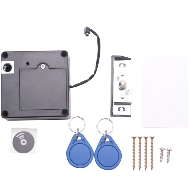 Electronic RFID Cabinet Lock No Hole Easy Installation Furniture Locker WardrJ1