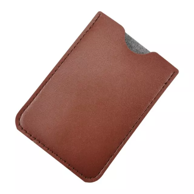 Brown Minimalist Card Bag Superfiber Leather Business Card Wallet  Office