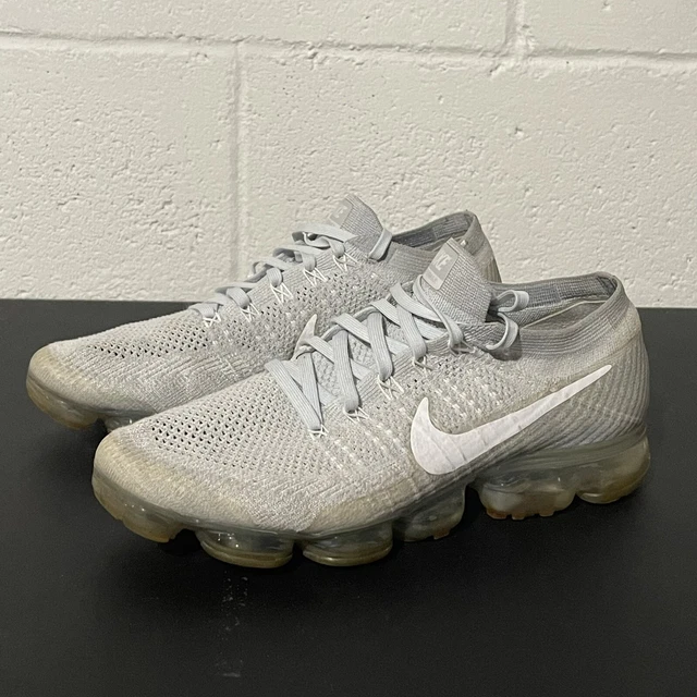 RARE🔥 Nike Air VaporMax Flyknit Pure Platinum White Wolf Grey Sz 11 849558-004