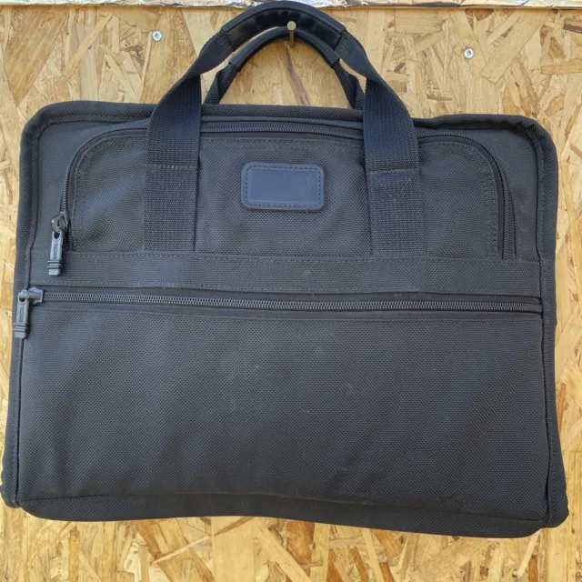 TUMI Alpha Slim Black Portfolio Laptop Case Briefcase Ballistic Nylon Carry On