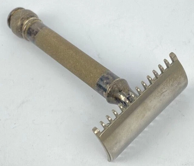 Vintage Gillette DE Safety Razor Open Comb Ball End  No Date Code