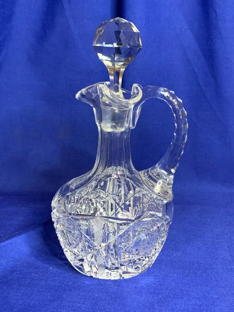 Signed J. Hoare American brilliant cut glass ABCG oil with stopper Signed J. Hoare American brilliant cut glass ABCG oil with stopper