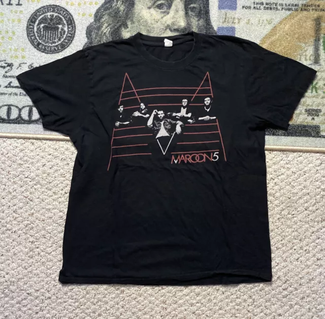 MAROON 5 Adam Levine North American Tour 2011 Concert T-Shirt Black Size Medium