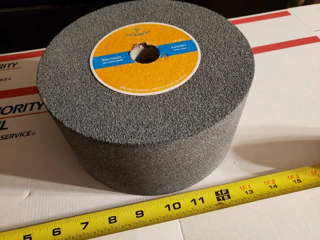 8" Bench Grinder Wheel Sharpening 4" EXTRA WIDE SM Seahorse A46R6V FREE SHIPPING