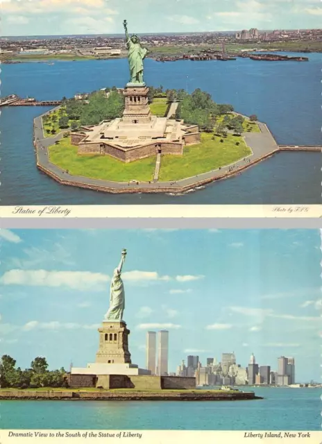 2~4X6 Postcards NY New York City  STATUE OF LIBERTY~Liberty Island FRONT & SIDE