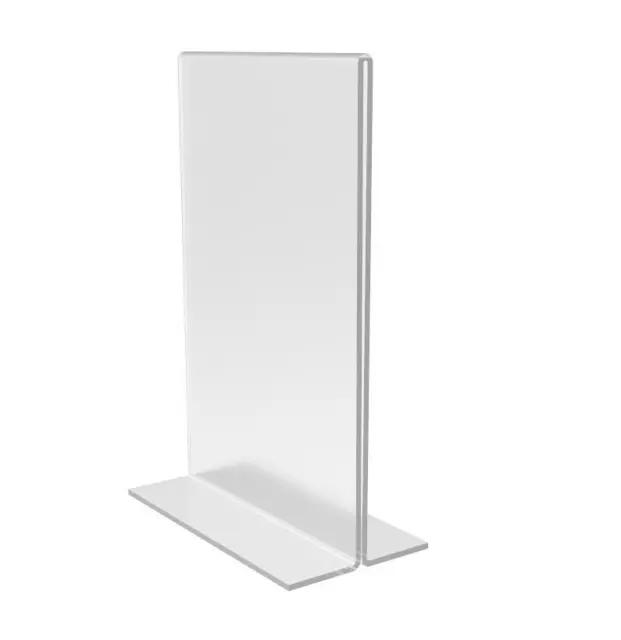 6PK 4 x 6" Clear Acrylic Sign Holder for Tabletops, Vertical Table Tent Frame