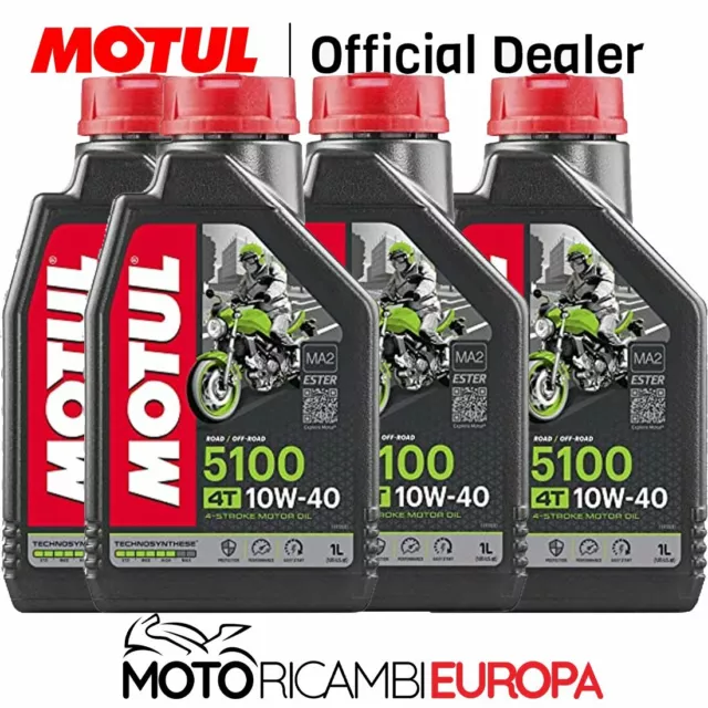 \Motul 5100 4 litri lt Olio Motore Moto 4T 10W40 100% Sintetico Technosynthese