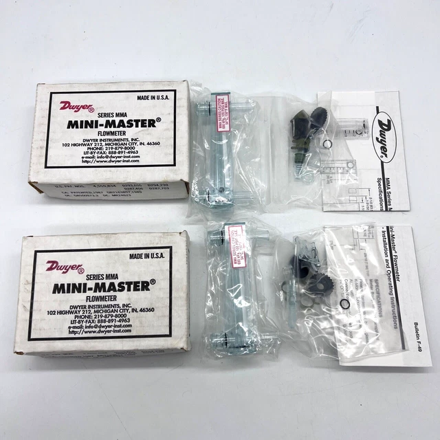 x2 NEW Dwyer MMA-8 Mini-Master Flowmeter 5-50 SCFH Air Pneumatic NIB