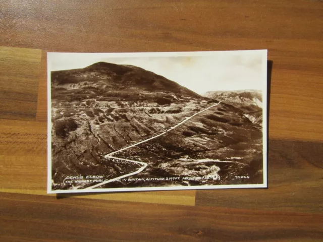 Old postcard - Devil's Elbow - Highest public road in Britain