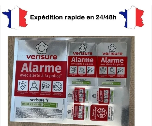 Lot De 2 Autocollants Verisure 2026 - 15 X 9,5 Cm, Neuf, Pour Alarme Maison, Sécurité