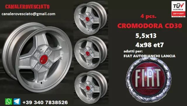 4 Cerchi in lega Cromodora CD30 13 4x98 Fiat AlfaRomeo Lancia Lada wheels felgen
