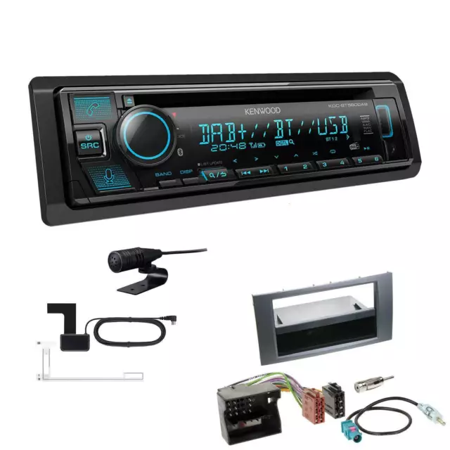 Kenwood Autoradio DAB+ CD Bluetooth für Ford Focus II schwarz