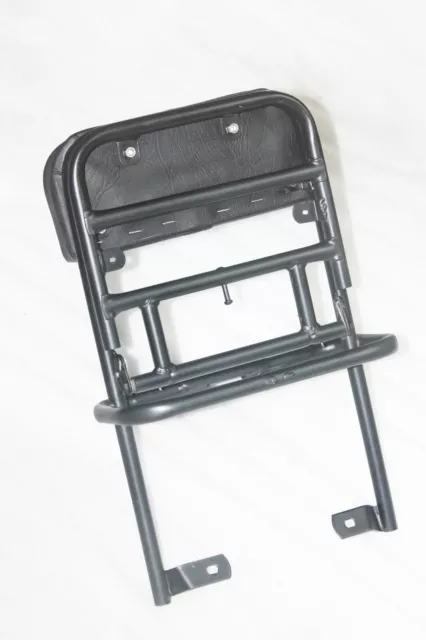 For Vespa PX LML Star Stella Rear Folding Rack Carrier With Backrest Black 3