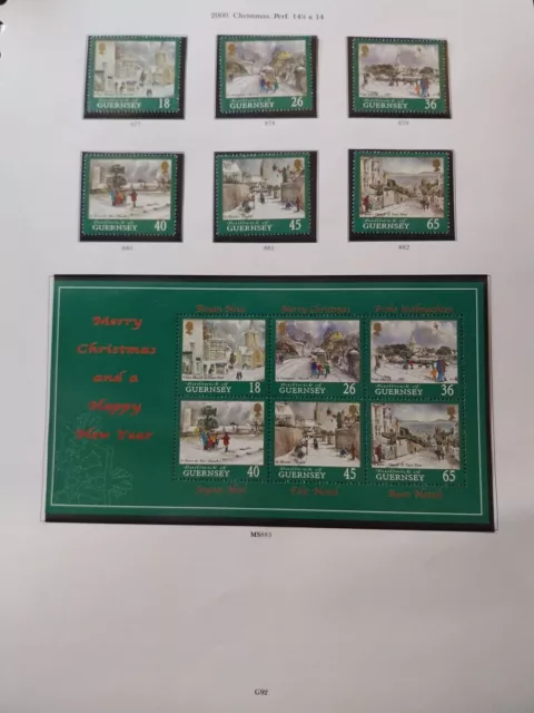 GUERNSEY 2000 ''Christmas'' Mini Sheet MS883 + Mint Set SG877 -SG882. ALL MNH
