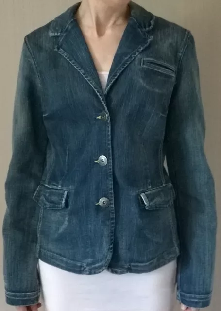 Tommy Hilfiger vintage denim jacket size 10 dark blue denim blazer womens denim