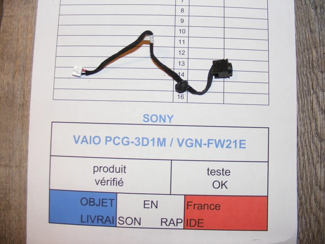 Câble Chargeur DC Jack Pour Sony Vaio VPCEF4E1E PCG-7151M - Occasion En Bon état