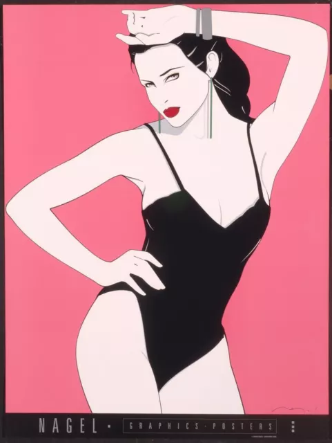 Patrick Nagel BLACK TEDDY Rare Lithograph Fine Art; Sexy Swimsuit Out of Print