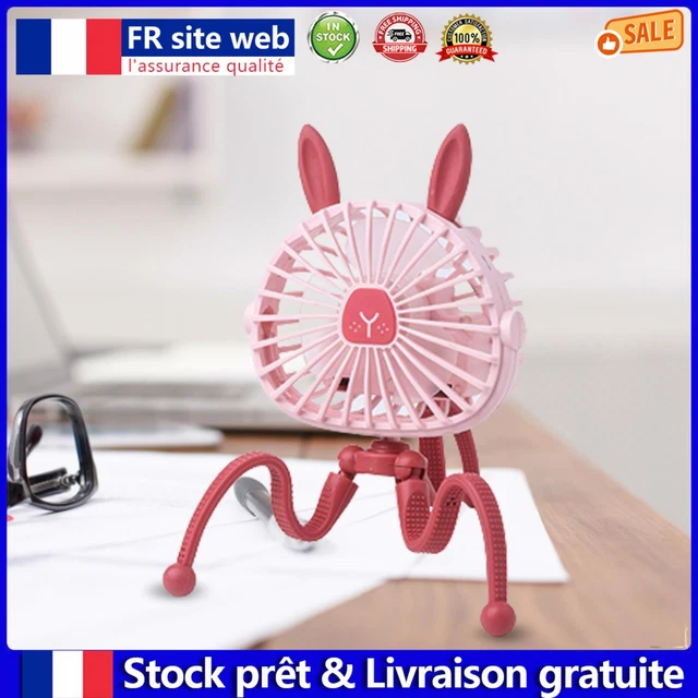 USB Stroller Fan 5V 2.5W Octopus Electric Fan 3-gear Mute Cooling (A1 Pink) fr