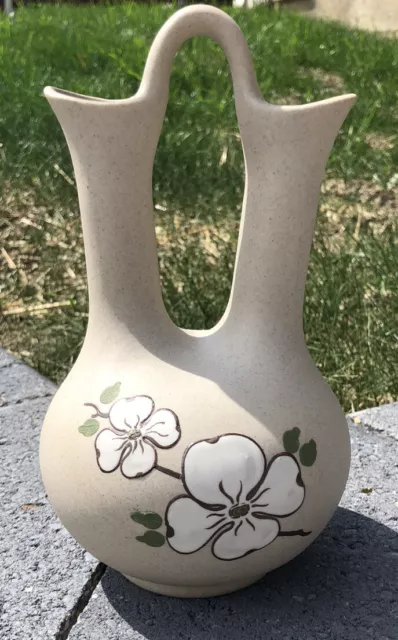 Pigeon Forge Dogwood Pottery Vase 8" Double Neck Wedding Bud Tennessee USA “W@W”