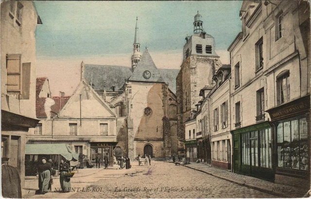 CPA NOGENT-le-ROI-La Grande Rue et l'Église St-Sulpice (28714)
