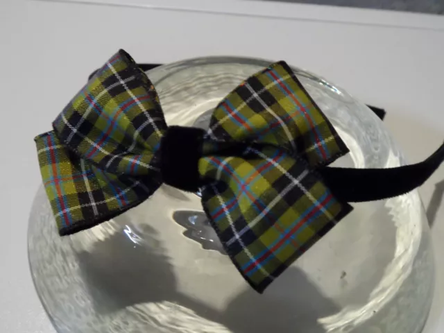 ladie velvet headband hair band aliceband hair bow tartan/plaid/ cornish/ celtic