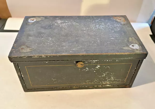 1880's Magneso Calcite Fire Proof Co. Boston Fire Proof Lock Strong Box