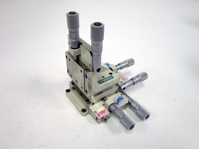 Line Tool Co. A Rhff Dual Micrometer Fine Focus Linear Stage Xyz 3-Axis A-Rhff