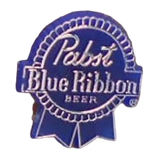 Pabst Blue Ribbon Beer Logo Lapel Pin Plastic PBR Milwaukee WI Vintage Retro