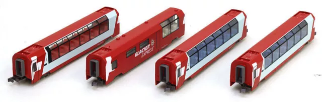 KATO N Scale 10-1146 Alps Glacier Express Juego complementario de 4 autos