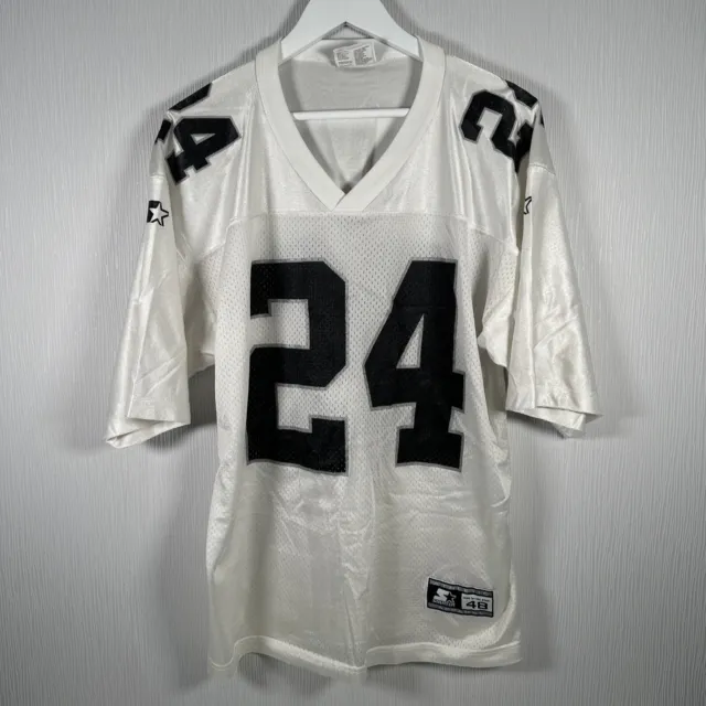 Camicia in maglia vintage Starter Las Vegas Oakland Raiders #24 WOODSON taglia 48 grande