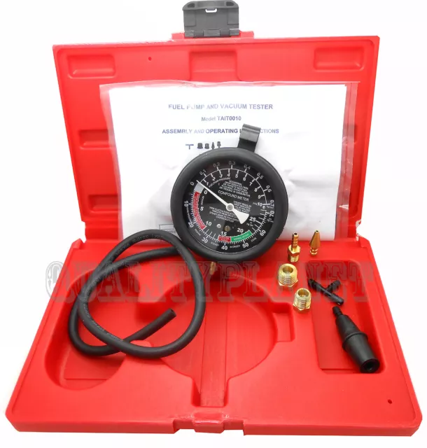 Fuel Pump & Vacuum Tester Carburetor Valve Pressure Tester Gauge Kit Car Truck