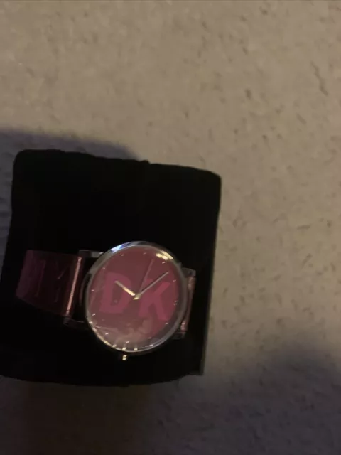 DKNY Soho Pink Polyurethane Womens 34mm Watch New 3