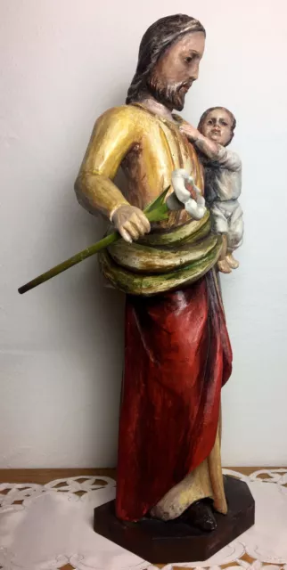 Antigua figura de madera San José / San José siglo 19 bávaro o bohemio 2