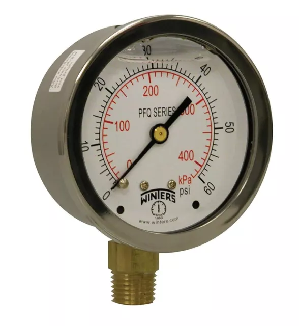 WINTERS PFQ803 Pressure Gauge