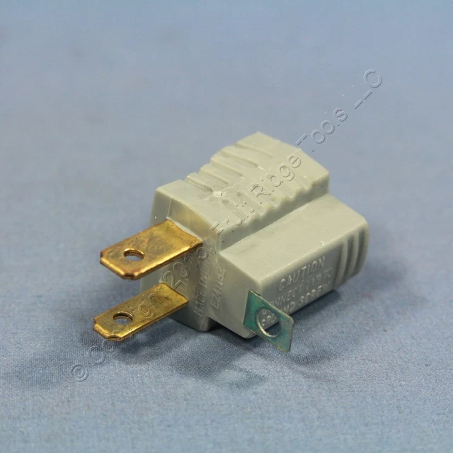 Cooper Gray 3-Prong Plug Outlet Cord Adapter Receptacle Grounding 15A BP419GY