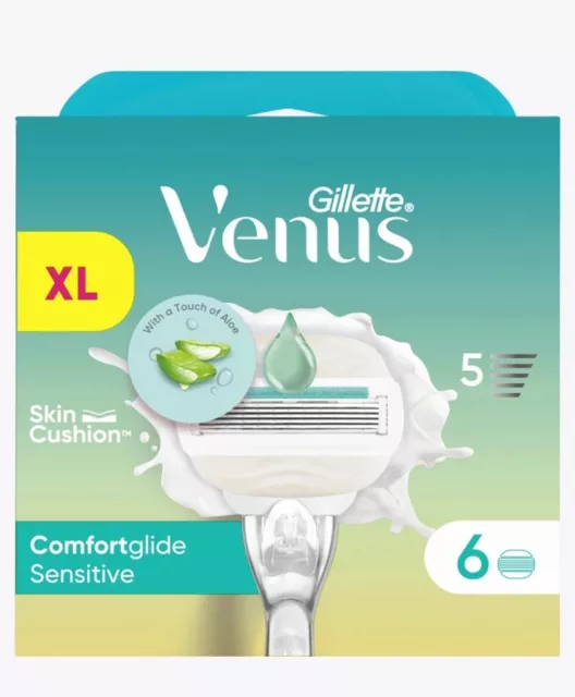 Gillette Venus ComfortGlide 5 Sensitive, 6 Ersatzklingen Neu