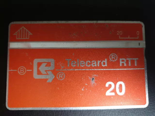 Rare 1 Télécarte Belge telecard RTT Rouge 20 units 