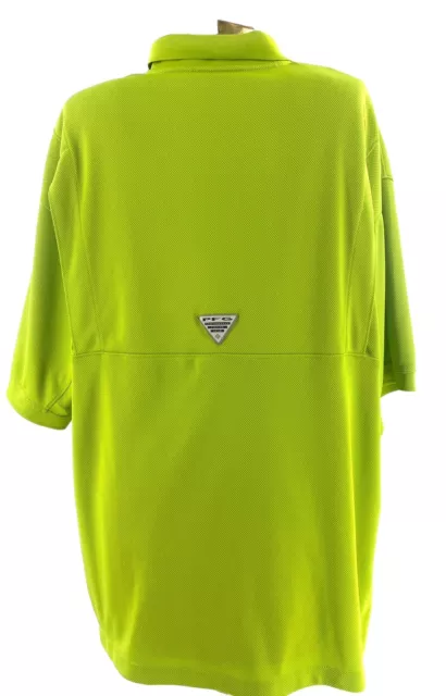 COLUMBIA - KNIT PFG - Button Vented Short Sleeves Shirt Lime Green Men ...