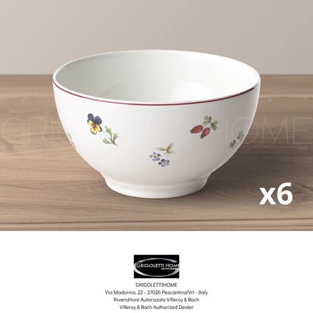 Villeroy & Boch – Set De 6 Coupelles Macedonia – Petite Fleur – Porcelaine Premium – Neuf