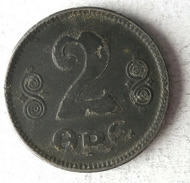 1918 DENMARK 2 ORE - VERY RARE TYPE - High Quality Coin - FREE SHIP - Bin #407