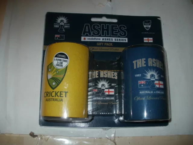 Ashes 2011 Memorabilia-2 Drinks Holders,One Each Team,And A Pack Of Cards-Bnwt