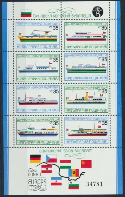 Bulgarien Block 112 u. 116** - Europäische Donaukommission Schiffe Flaggen