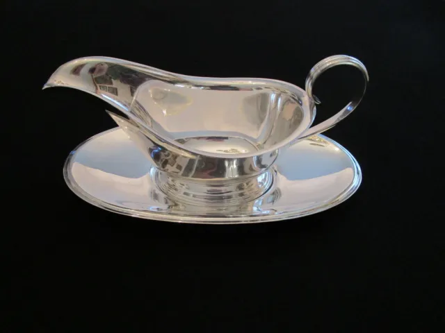 Vintage S. Kirk & Son, Sterling Gravy Boat and Underplate, 50