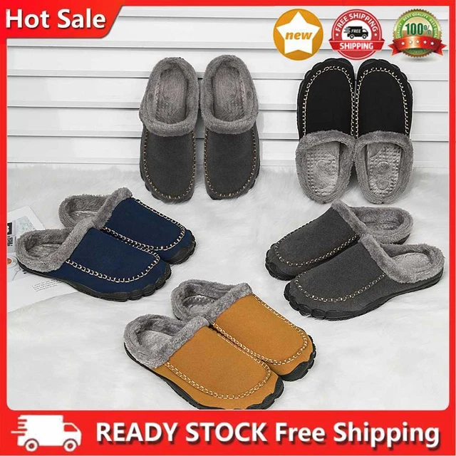 Floor Shoes Slides Flats Non Slip Thermal Shoes Men Comfort Indoor Home Footwear