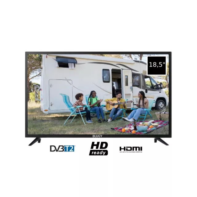 Blugy Tv Led 12v 19 Pulgadas HD DVB-T2 para Camping Caravana y Camper