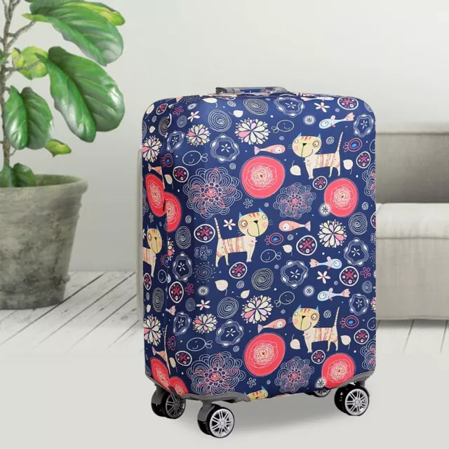 (L)Elastic Dustproof Anti Scratch Cat Pattern Luggage Suitcase Cover Protecto SD